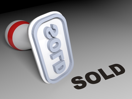 Stamp SOLD - 3D renderingの写真素材