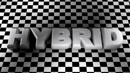 HYBRID white on squared surface - 3D renderingの写真素材