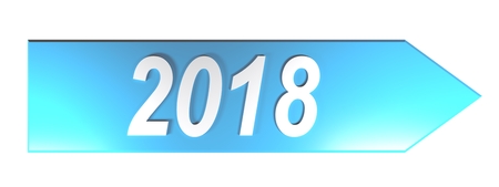 Blue arrow 2018 - 3D renderingの写真素材