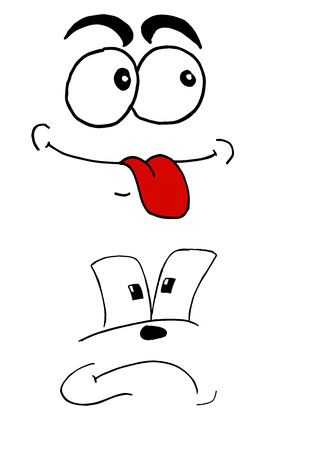 Set of two facial expressions - Vectorのイラスト素材
