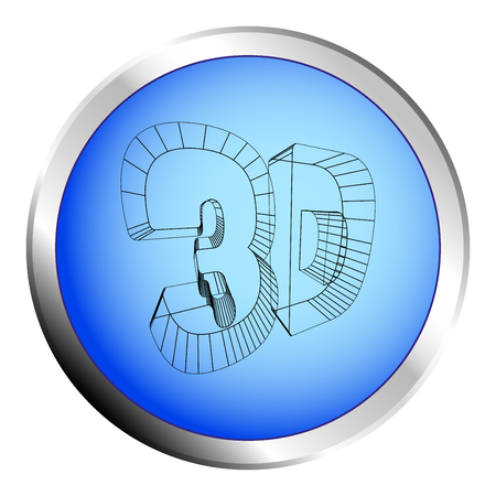 3D blue circle push button - Vectorのイラスト素材