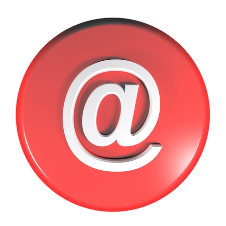 Red circle At - Email push button - 3D rendering illustrationの写真素材