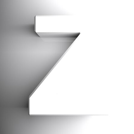 Z white letter isolated on white background - 3D rendering illustrationの写真素材