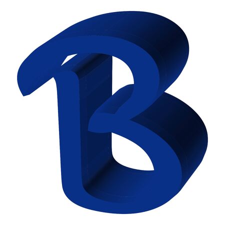 Alphaet Letter B - Blue shaded 3D - Vector fileのイラスト素材