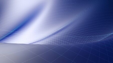 Blue waving surface background - 3d rendering illustration