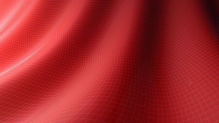 Red waving surface background - 3d rendering illustration