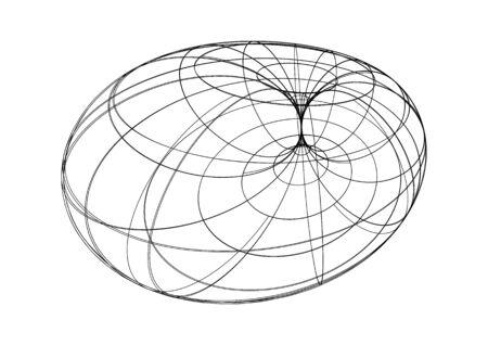 Torus wireframe structure on white background - Vectorのイラスト素材