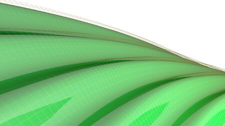 Green waving surface background - 3d rendering illustrationの写真素材