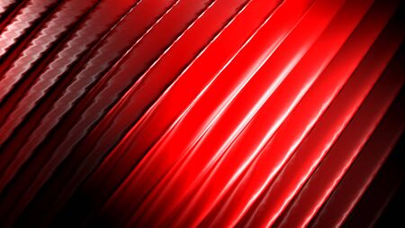 Background red waved surface - 3D rendering illustrationの写真素材