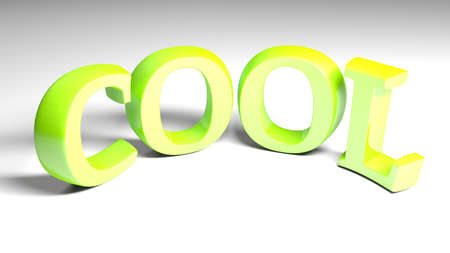 COOL green write on white - 3D rendering illustration