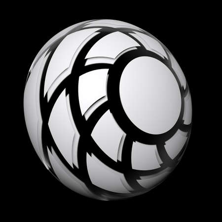 Spiral hemisphere white colored on black background - 3D rendered illustrationの写真素材
