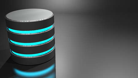 Shopping cart with blue euro symbol inside, on black background - 3D rendering illustrationの写真素材