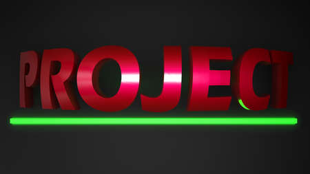 BACKUP yellow write on black background with underlying green led light bar - 3d rendering...