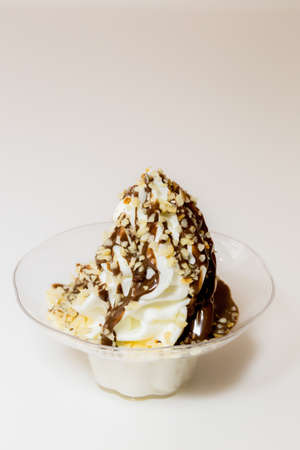 Ice cream with nuts and chocolateのeditorial素材