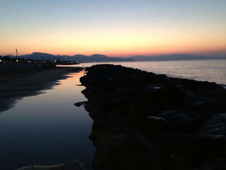Dusk at the sea. の素材