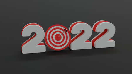 Title	
Target 2022 3d Illustration. Concept of New Year Goals and Resolutions
