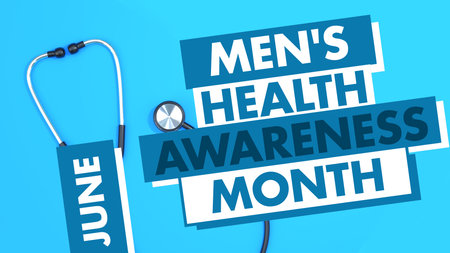 National Men's Health Awareness Month. June. Celebrating men and creating awareness of their health issues. Vector banner.の写真素材