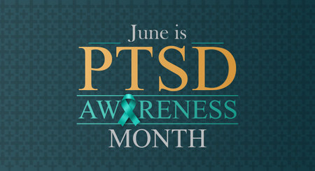 PTSD Awareness Month. June is Post Traumatic Stress Disorder education month.のイラスト素材