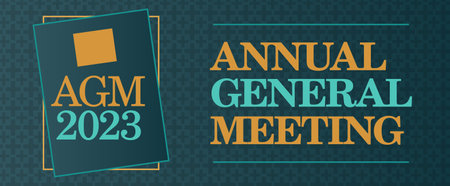 AGM. Annual General Meeting 2023 banner or poster. EPS10 vector.のイラスト素材