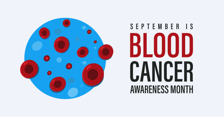 September is Blood Cancer Awareness Month vector banner for print and social media. Flat design...