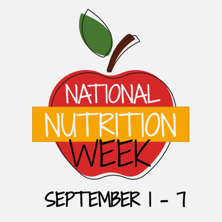 National Nutrition Week campaign banner. September 1 - 7.のイラスト素材