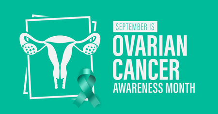 September is Ovarian Cancer Awareness Month. Vector Campaign banner.のイラスト素材