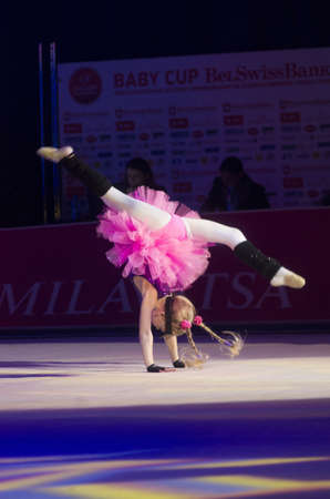 unidentified young gymnast from Minsk at "BabyCup 2012" rhythmic gymnastics competitionのeditorial素材