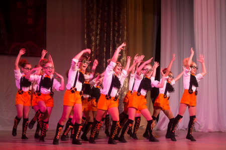 A group of unidentified young dancers participates in DancePower childrenのeditorial素材