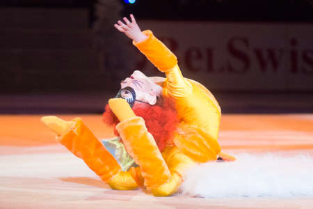 Alexandra Lysenko participates in Baby-Cup BelSwissBank international children's competitions in gymnastics , 17 December 2013 in Minsk, Belarus.のeditorial素材