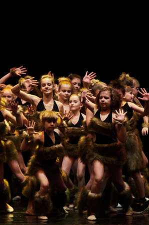 MINSK, BELARUS JANUARY 17: unidentified dancers from 'Kolibri' dance theatre participate in joint...