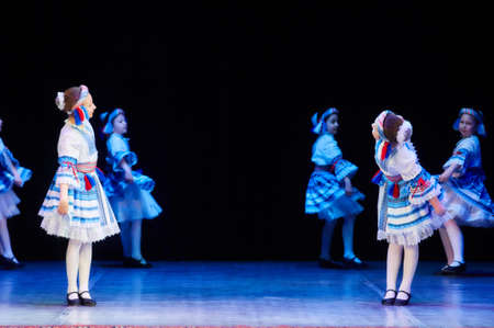 MINSK, BELARUS April 8: unidentified artists participate in International Forum of folk music and...