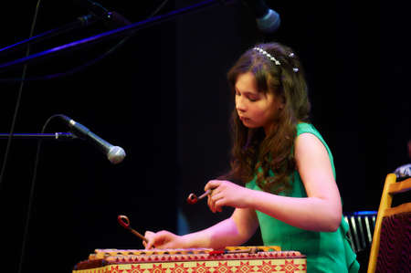 MINSK, BELARUS April 8: unidentified artists participate in International Forum of folk music and folklore, 8 April 2016 in Minsk, Belarus.のeditorial素材
