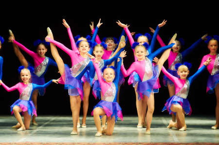 MINSK, BELARUS April 16: unidentified artists participate in Bravo, kids! children competition on choreography, 16 April 2016 in Minsk, Belarus.のeditorial素材