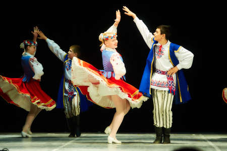 MINSK, BELARUS April 16: unidentified artists participate in Bravo, kids! children competition on choreography, 16 April 2016 in Minsk, Belarus.のeditorial素材