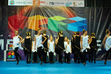 MINSK - NOVEMBER 26: children group dance at International MegaDance competotion, on November 26, 2016 in Minsk, Belarus.のeditorial素材