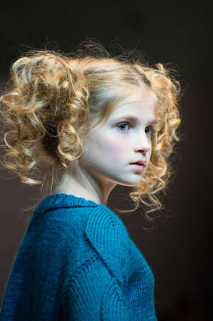 MINSK-NOVEMBER 7: An unidentified girl wears dress collection at the international exhibition of the fashion, Kids fashion day during Belarus Fashion Week on November 7, 2018 in Minsk, Belarus.