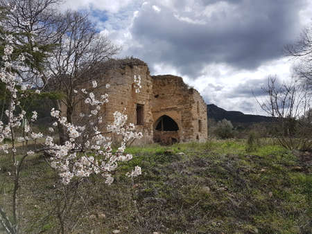 Santa Maria de Vallverd, Trago, monastery, ruins, monastery in ruinsの写真素材