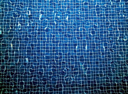 Abstract blue pool water background, texture with white squares, in gradient.の写真素材