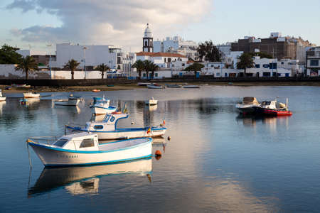 Charco san gines. Lanzarote. Canary Islands. Boats. Canary Islands. Boats.のeditorial素材