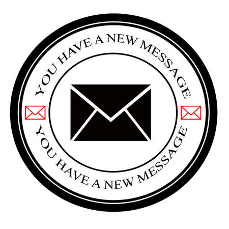 Stamp with text you have a new message  inside, vector illustrationのイラスト素材
