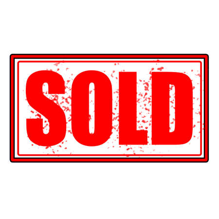 Grunge rubber stamp with word sold inside,vector illustrationのイラスト素材