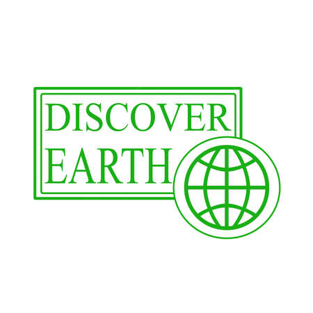 Stamp with text discover earth inside,illustrationのイラスト素材