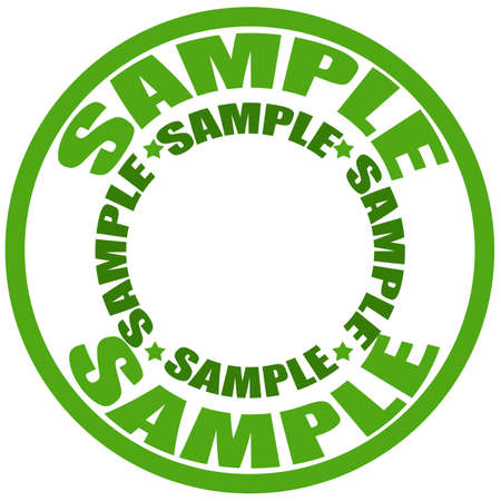 Stamp with word sample inside, illustrationのイラスト素材
