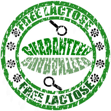 Stamp with text free lactose inside, vector illustrationのイラスト素材