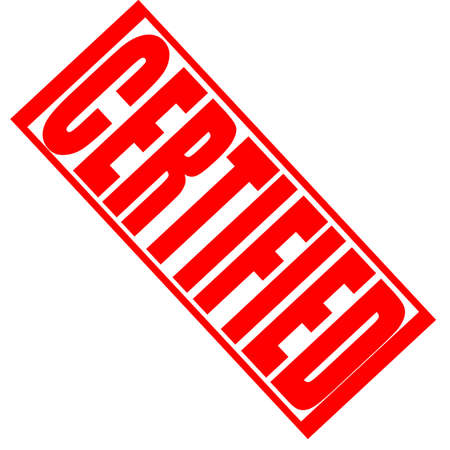 Stamp with word certified inside, vector illustrationのイラスト素材