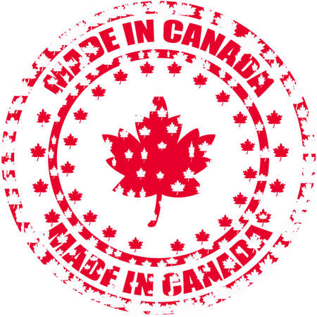 Stamp with text made in Canada inside, vector illustrationのイラスト素材