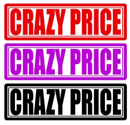 Stamp with text crazy price inside, vector illustrationのイラスト素材