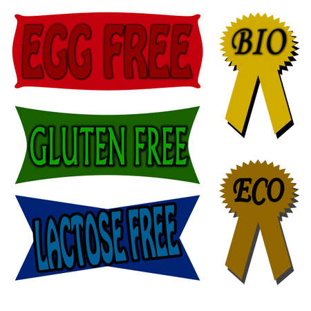 Stamp with words egg,free,gluten and lactose inside, illustrationのイラスト素材