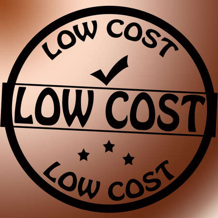 Stamp with text low cost inside, vector illustrationのイラスト素材