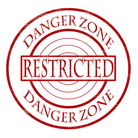 Stamp with text danger zone inside, vector illustrationのイラスト素材